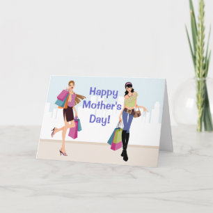Pretty girls shopping Mother's Day Card