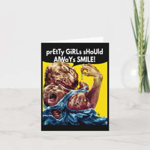 Pretty Girls Should Always Smile! Sticker Card