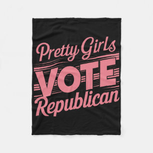 Pretty Girls Vote Republican American Patriotic El Fleece Blanket