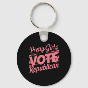 Pretty Girls Vote Republican American Patriotic El Key Ring