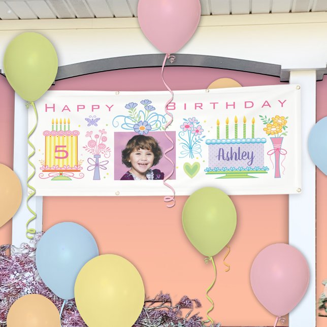 Pretty Girly 5th Birthday Banner (Creator Uploaded)