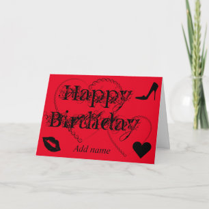 Pretty girly birthday card personalised