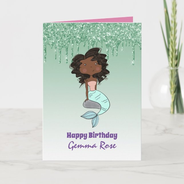 Pretty Girly Black Girl Birthday - Lots of Themes Card (Front)