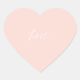Pretty Girly Blush Pink Script Heart Sticker