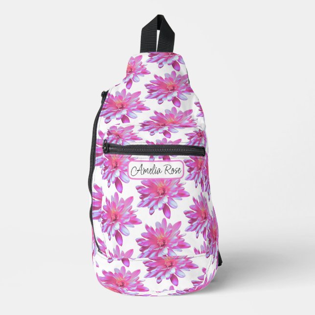Pretty girly floral pattern cute daisy  sling bag (Front)