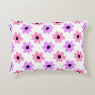 Pretty girly flowers pink & purple decorative cushion