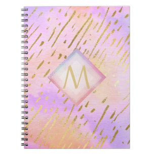 Pretty Girly Glitter Pink Gold Animal Print Glam Notebook
