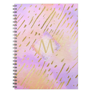 Pretty Girly Glitter Pink Gold Animal Print Glam Notebook