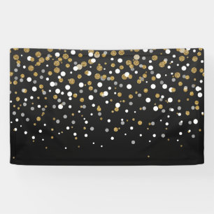 Pretty Girly Gold Glitter Dots Illustration Banner