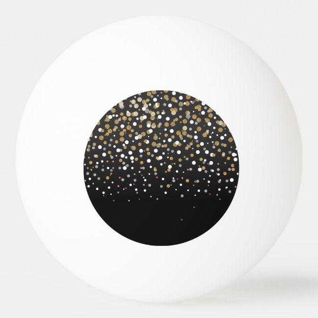 Pretty Girly Gold Glitter Dots Illustration Ping Pong Ball (Front)