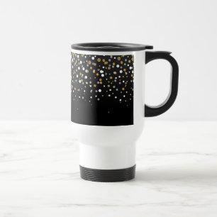 Pretty Girly Gold Glitter Dots Illustration Travel Mug