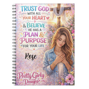 Pretty Girly Inspirational Floral Christian Jesus Notebook