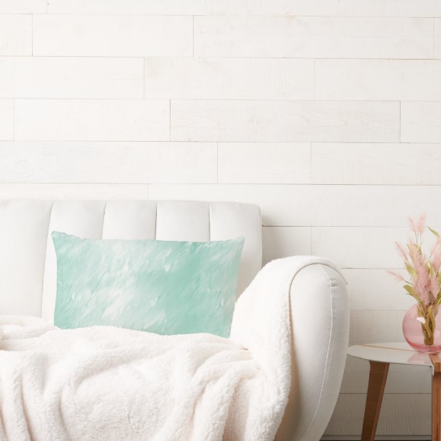 Pretty Girly Mint and Ocean Aqua Blue Lumbar Cushion (Couch)