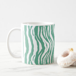 Pretty Girly Mint Green Tiger Stripes Coffee Mug