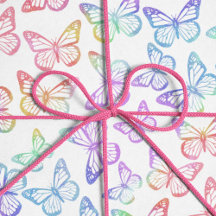   Pretty Girly Pastel Butterfly Pattern Iridescent