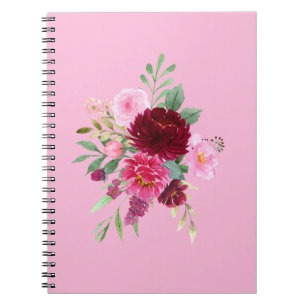Pretty Girly Pink  Floral Notebook