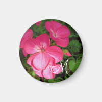 Pretty Girly Pink Geranium Photo Monogram