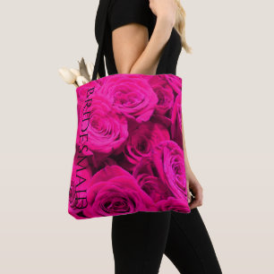 Pretty girly pink roses tote bag