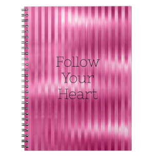Pretty Girly Pink Stripes Notebook
