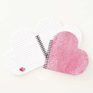 Pretty Girly Sugar Pink Glitter Leopard Notebook