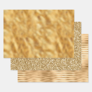 Pretty Glam Gold Wrapping Paper Sheet