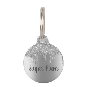 Pretty Glitter Drips Pet Dog Cat Lost Id Pet ID Ta Tag