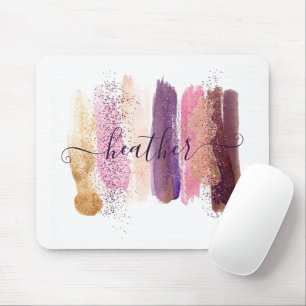 Pretty glitter smear personalised mouse pad