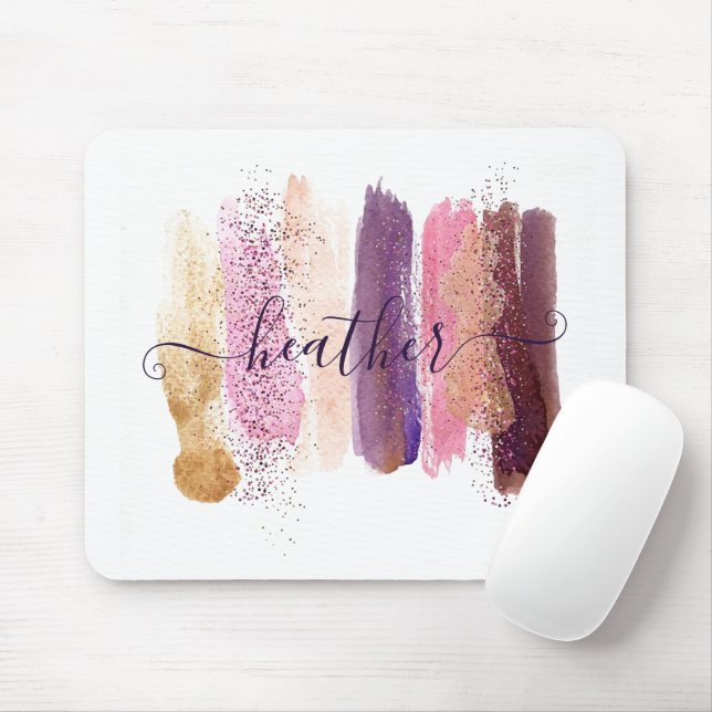 Pretty glitter smear personalised   mouse pad (With Mouse)