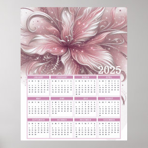 Pretty Glittery Lily 2025 Calendar Poster