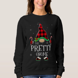 Pretty Gnome Buffalo Plaid Matching Family Christm Sweatshirt