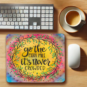 Pretty ‘Go the Extra Mile’ Inspirational Mouse Pad