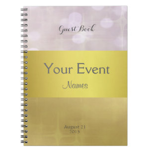 Pretty Gold and Pink Bokeh Guest Book