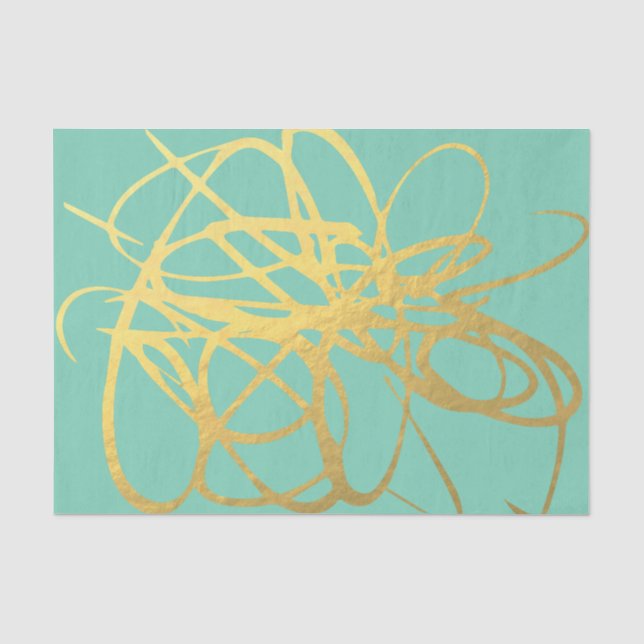 Pretty Gold, Black 10lb Tissue Wrapping Paper (Front)