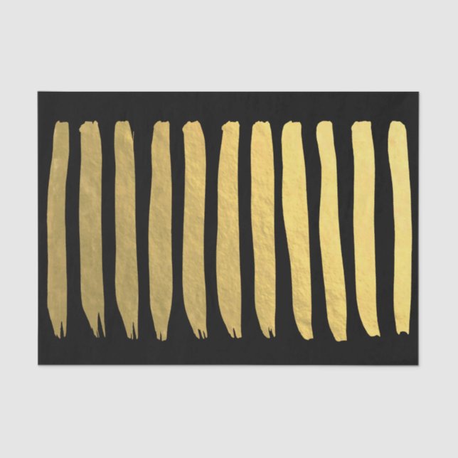 Pretty Gold, Black 10lb Tissue Wrapping Paper (Front)