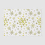 Pretty Gold Christmas Snowflakes on Winter White Tissue Paper<br><div class="desc">Mixed sized pretty yellow gold snowflakes are scattered throughout this Christmas seasonal pattern. This cute festive design with a crisp winter white background is sure to please any age and perfect for anyone who likes soft and delicate xmas patterns.</div>