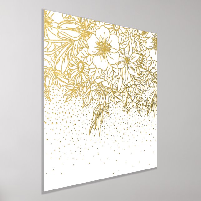 Pretty Gold dots floral Foil Prints (Laydown)