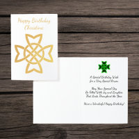 Pretty Gold Foil Irish Celtic Knot Birthday Wish
