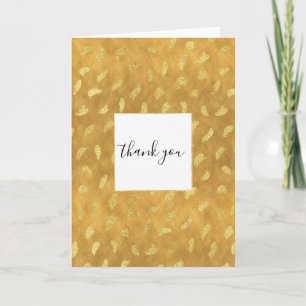 Pretty Gold Glam Abstract Thank You Card
