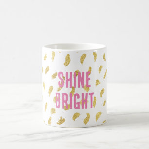 Pretty Gold Glam White Abstract Coffee Mug