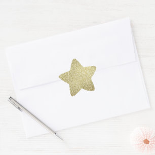 Pretty Gold Glitzy Glitter    Star Sticker