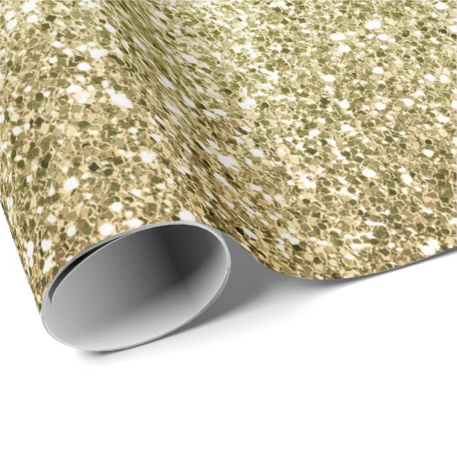 Pretty Gold Glitzy Glitter Wrapping Paper (Roll Corner)