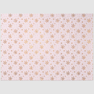 Pretty Gold Snowflakes Pink Christmas Tissue Paper
