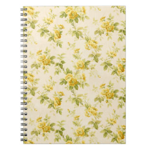 Pretty Golden Yellow Farmhouse Floral Notebook