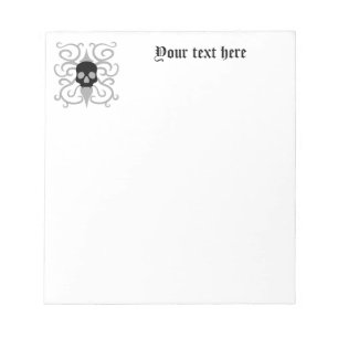 Pretty gothic skull notepad
