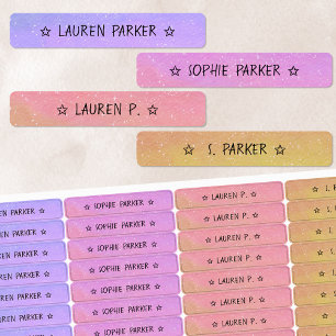 Pretty Gradient Colour Coded Star Name Waterproof