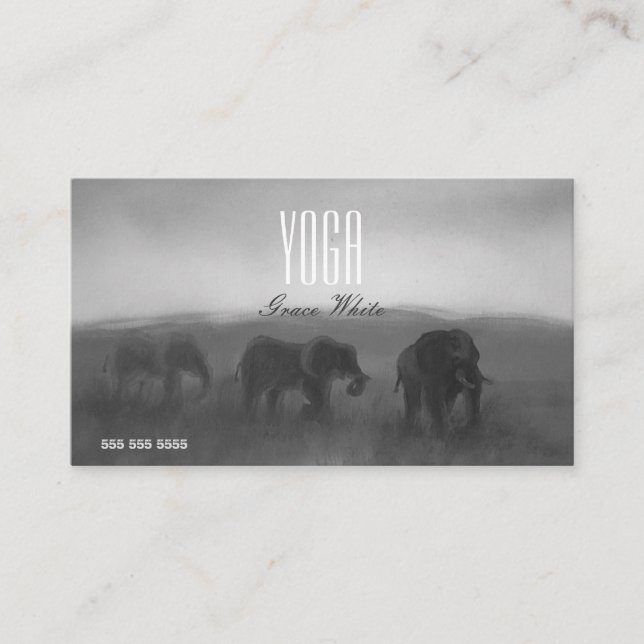 Pretty Gray Nature Pic Yoga Reiki Massage Coach Business Card (Front)
