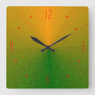 Pretty Green and Gold >Patterned wall Clock
