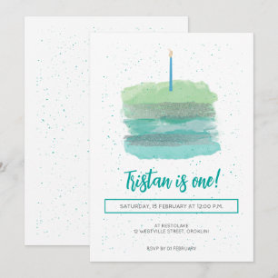 Pretty Green First Birthday Invite