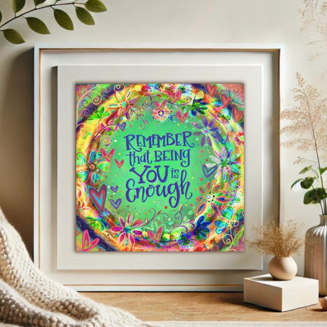 Pretty Green Floral Inspiring Quote Inspirivity Poster (Creator Uploaded)