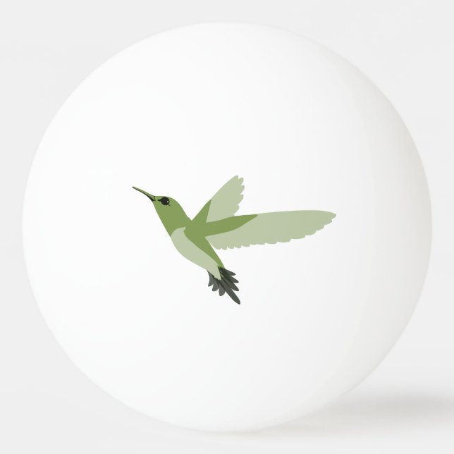Pretty green hummingbird ping pong ball (Front)